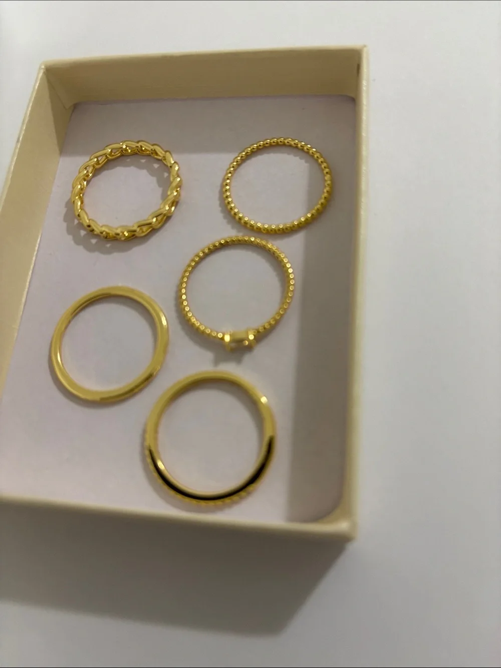 Gold Tone Women's Stackable Ring Set - 5 Pieces
